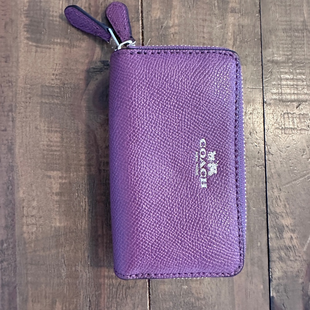 Coach Violet Leather Zip Wallet